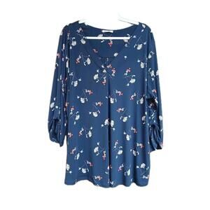 Beacon black floral Womans Blouse size 3x